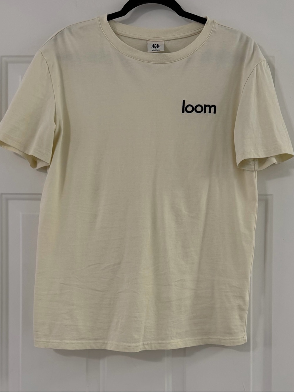 Loom Men's Cream Logo Short Sleeve Tee - Minimal Everyday Shirt